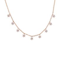 Wholesale 2018 New Fashion Drop Star floer Choker Necklace Gold Star Necklace for women cute girl sexy delicate shiny cz station layer choker necklace