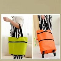 Wholesale Folding Roller Shopping Bag Multi Function High Capacity Tote Handbag Tug Dual Use Storage Bags With Wheel Rolling Design hj ZZ