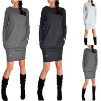 Wholesale Dresses for Womens Clothes Fashion Dress Casual Dresses UK Womens Long Sleeve Pullover Ladies Hoodies Sweater Top Mini Jumper Dress