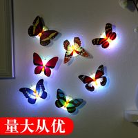 Wholesale Creative colorful butterfly nightlight can be pasted with led decorative wall lamp luminous butterfly
