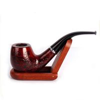 Wholesale Solid wood pipes mahogany hand carved detachable pipe smoking accessories