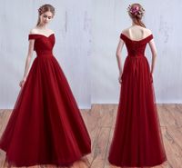 Wholesale 2020 New Fashion Dresses Red Wine Long Spring And Summer A Shoulder To Prom Evening Dresses Bridesmaid Halter Straps HY120
