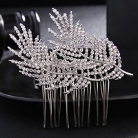 Wholesale Alloy Leaf Rhinestones Wedding Hair Comb Crown Beautiful Bridal Hair Jewelry Hair Accessories Fashion Women Hairpieces JCH121