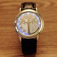 Wholesale Unisex minimalist PU band LED watch fashion men and women Student couple love watches electronics casual tree personality Touch the Wristwatches