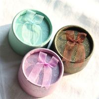 Wholesale Mini Jewelry Storage Paper Box Round Shape Cute Small Gift Box For Ring Earrings colors for selection