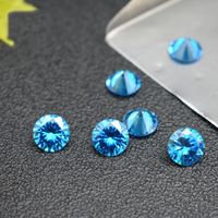 Wholesale March Birthstone Small Size mm Round Synthetic Blue Topaz Color CZ Stone Price Loose Stone For Jewelry Good Cubic Zirconia