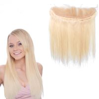 Wholesale Virgin Brazilian Blonde Human Hair x4 Lace Frontal Closure Bleached Knots Silky Straight Ear to Ear Full Lace Frontal Hair Pieces