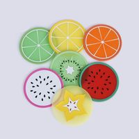 Wholesale Cute Colorful Silicone fruits Coaster Cup Cushion Holder Drink Placemat Mat Anti Slip Cup Pad Kitchen Home Table Decoration