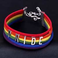 Wholesale Hot Selling Handmade Pride Charm Heart Brainded Brancelet Rainbow Gay Pride Bracelet Lesbian Hot bracelet