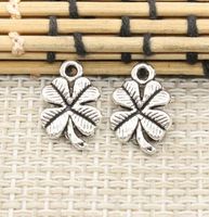 Wholesale 200Pcs alloy four Leaf clover Charms Antique silver Charms Pendant For necklace Jewelry Making findings mm