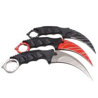 Wholesale CSGO Counter Strike Karambit EDC Knife with Sheath Outdoor Hunting Survival Fighting Knife Camping Tool Good Gift for Man