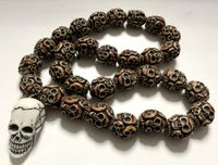 Wholesale YQTDMY crazy new long hip hop necklace pendant skulls non mainstream skull beads skull head
