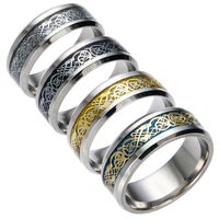 Wholesale pretty Stainless Steel Ring Mens Jewelry Vintage Gold Dragon L for Men Lord Wedding Male Luxury Band Ring for Lovers Men Rings