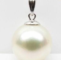 Wholesale huge MM natural south sea white perfect round shell pearl pendant K earring