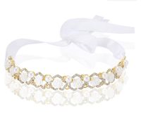 Wholesale 2018 Korean bride s head ornament water drill Pearl Flower Hair belt high end boutique bride crown alloy accessories