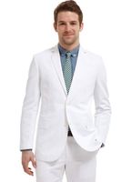 Wholesale Spring Men Suits Handsome White Wedding Suits Best Man Slim Fit Casual Bridegroom Groom Prom Tuxedos Groomsmen Custom Made Jacket Pants