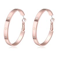 Wholesale Rose Champagne White Gold Color Austria Crystal Exaggerated Hoop Earrings For Women Fashion Party Jewelry best Christmas gift