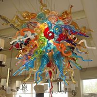 Wholesale China Factory outlet Hand Blown Multicolor Lamp Chandelier Lights Modern Art Decor Home Designed LED Chihuly Style Light