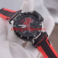 Wholesale Limited edition SPECIAL COLLECTIONS T048 Quartz movement steel case Black bezel Red star dial rubber band Male watch