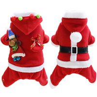 Wholesale Dog Christmas Clothes Dog Santa Costume with Hat Fancy Dress Cosplay Costume Small Dog Clothes for pet