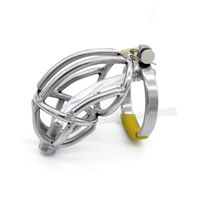 Wholesale New Stainless Steel Male Chastity Belt Devices Lock Bend The Cage Padlock pipe T