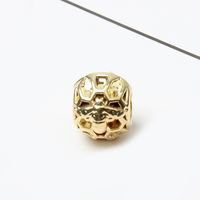 Wholesale Cute Bee Round Gold Plated Alloy Charm Bead Fashion Women Jewelry European Style For Pandora Bracelet Bangle Necklace PANZA003
