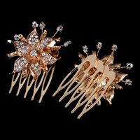 Wholesale Hot Sale European and American Alloy Drill Comb Wedding Dress Diamond Flower Accessories Bridal Ornaments Women Hair Headpieces