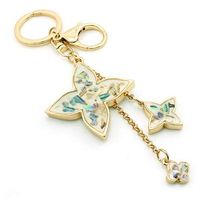 Wholesale JINGLANG Fashion Gold Color Metal Lobster Clasp Keyrings Clover Charms Keychain For Women Handbag Jewelry