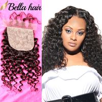 Wholesale Bella Hair Silk Base Closure julienchina HairPiece Unprocessed Brazilian Virgin Human Hair Closure Natural Curly Silk Base Top Closures
