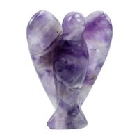 Wholesale 50mm Natural Amethyst Quartz Crystal Angel Figurines Decorative Baby Guardian Protect Statues for Home