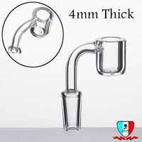 Wholesale 4mm Thick flat top Quartz Banger Nail mm mm mm Male Female polished joint flat bowl for glass bong dab rigs