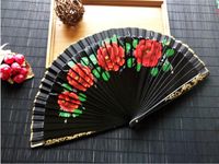 Wholesale 60pcs Spanish Fabric Wood Folding Hand Held Dance Fans Flower Party Gift Wedding Prom Dancing Summer Fan Accessories SN1230