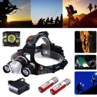 Wholesale Ultra Bright LM Tactical Headlamp Rechargeable Upgraded T6 x LED Headlight US Stock Battery Charger