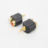 Wholesale 100 Brand New M F Connector mm Stereo Male To X RCA Female Adapter Male Jack Out Plug To RCA Female Splitter Audio Adapter