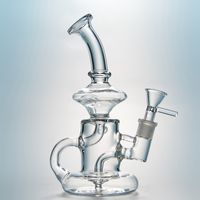 Wholesale Clear Hookahs Klein Tornado Recycler Glass Bongs mm Female Joint Water Pipes Bent Type Bong Inch Oil Rigs With Bowl Or Banger HR024