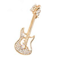 Wholesale Fashion Jewelry Guitar Brooch for women Lapel pins Violin Broach Beautiful Rhinestone Broches