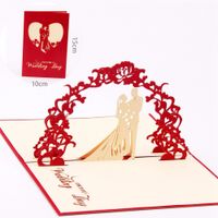 Wholesale Valentines Day D up greeting cards laser cut Wedding invitations Lovers postcards hollow handmade kirigami gifts mariage