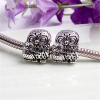 Wholesale Fashion Charms Jewelry Findings And Components Big And Little Owl Bead Alloy For Pandora Bracelet Bangle European Style