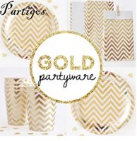 Placas de papel nuevo mezcladas metales Chevron 18cm//8