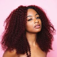 Wholesale Curly Omber Red Full Lace Human Hair Wigs B J Brazilian Non Remy Ombre Kinky Curly Lace Front Human Hair With Baby Hair