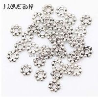 Wholesale 1000pcs Tibetan Silver Flower Spacer Beads Round Metal Daisy Wheel Spacers mm for Jewelry Making