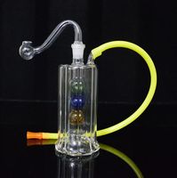 Wholesale Recycler Dab Rig Led Light Glass Bongs Water Pipes Bong mm Joint quot inch Mini Oil Rig Ball Perc with Banger and quot Hose Glowing Rig