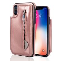 Wholesale New Xr zipper type multi function mobile phone shell iPhone XS Max rear cover leather sheath protector for iphone x xs max xr