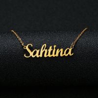 Wholesale Gold Silver Color Personalized Custom Name Pendant Necklace Customized Cursive Nameplate Necklace Women Handmade Birthday Gift
