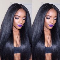 Wholesale 180 Density Kinky Straight Full Lace Wig Silk Top X5 Malaysian Human Hair Natural Hairline Silk Base Glueless Lace Front Wigs