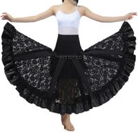 Wholesale Praise Dance Long Circle Ballroom Waltz Competition Training Skirt Flamenco Ballroom Waltz Competition Dance Circular Skirt Wear Clothing