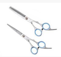 Wholesale 6 inch Hair Scissors Cutting Thinning Styling Tool Hair Scissors Stainless Steel Salon Hairdressing Shears Regular Flat Teeth