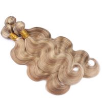 Wholesale Honey Blonde Mix with Blench Blonde Hair Bundles Body Wave Piano Color Human Hair Extension Inch