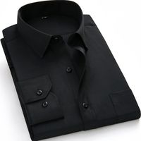 Wholesale Large Size Men S Business Casual Long Sleeved Shirt White Blue Black Smart Male Social Dress Shirt Plus Drop Shipping