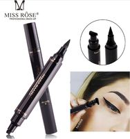 Wholesale New Miss Rose Eyes Liner Liquid Make Up Pencil Waterproof Black Double ended Makeup Stamps Eyeliner Pencil